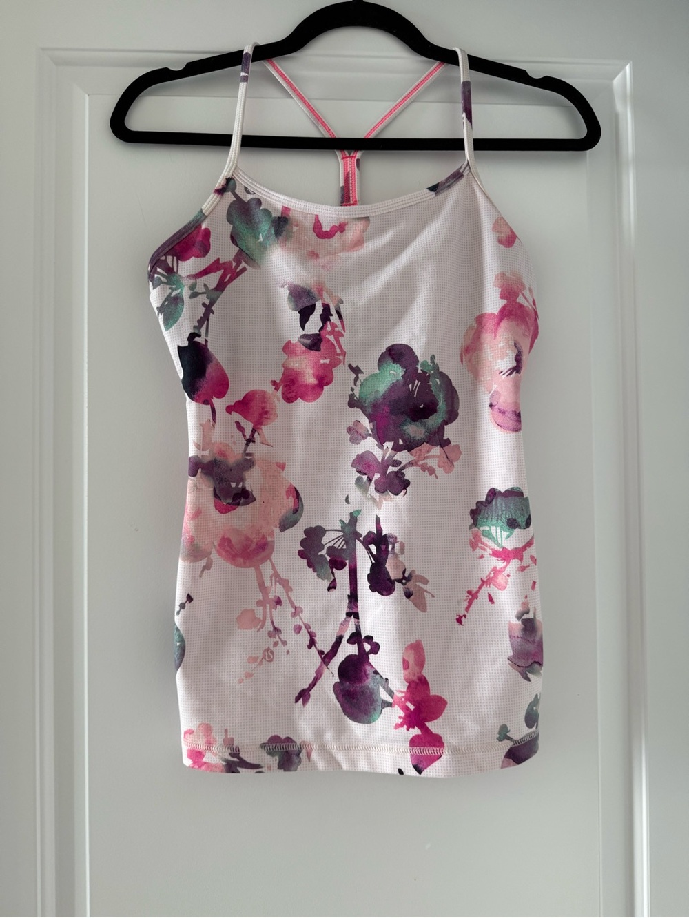 Lululemon Y Tank Floral Racerback - White/Pink/Purple/Green